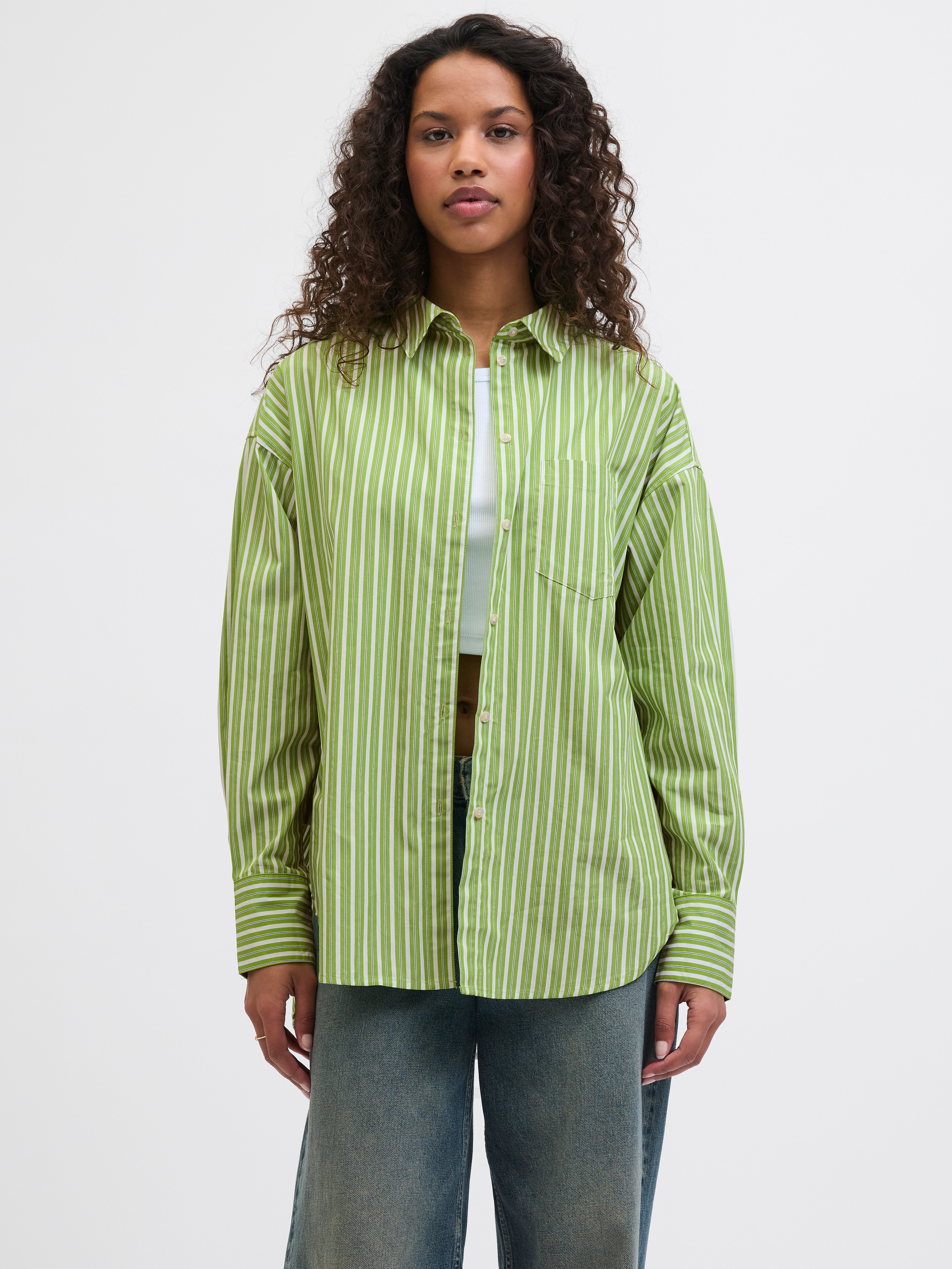 JXJAMIE Poplin shirt | Medium Green | JJXX®