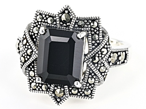 Black Spinel Sterling Silver Ring 3.23ctw - ISH013 | JTV