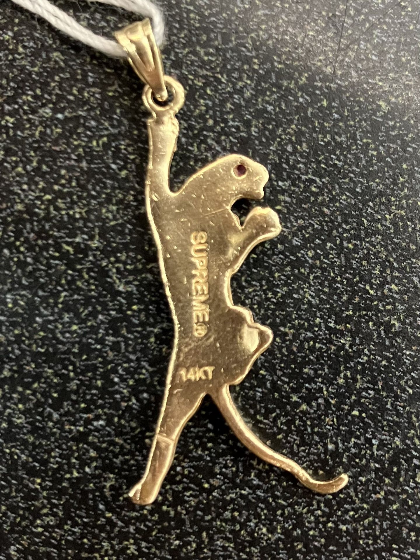 AUTHENTIC SUPREME PANTHER 14K SOLID GOLD RUBY EYE ** PENDANT Only
