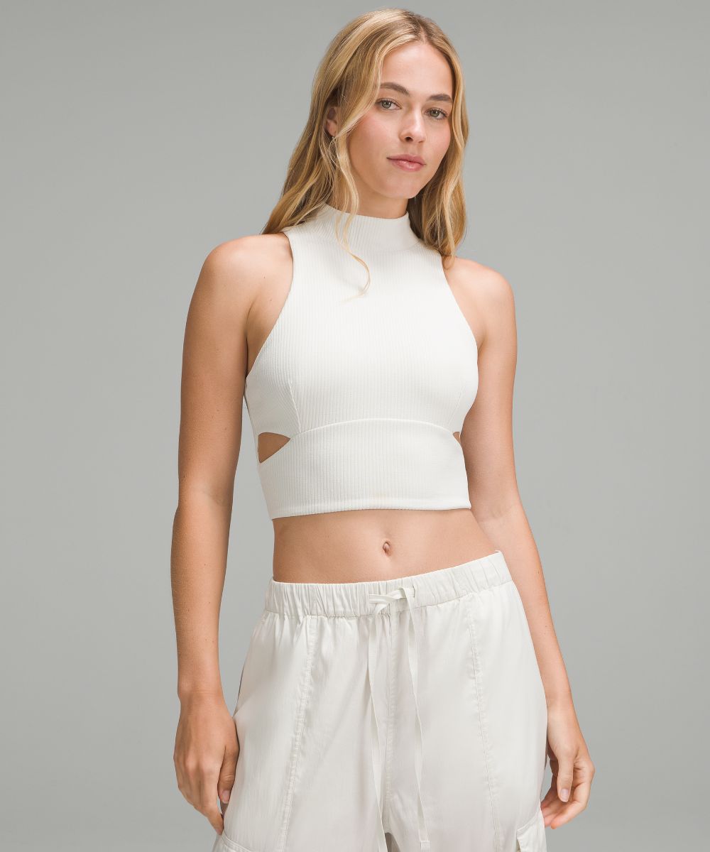 リブSoftstreme モックネック クロップタンクトップ | タンクトップ