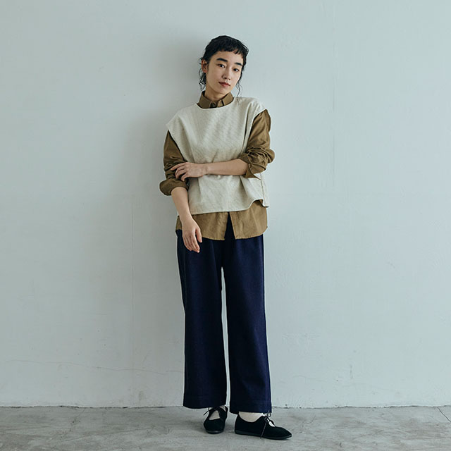 綿ウールデニムのワイドパンツ｜衣料品｜中川政七商店 公式サイト