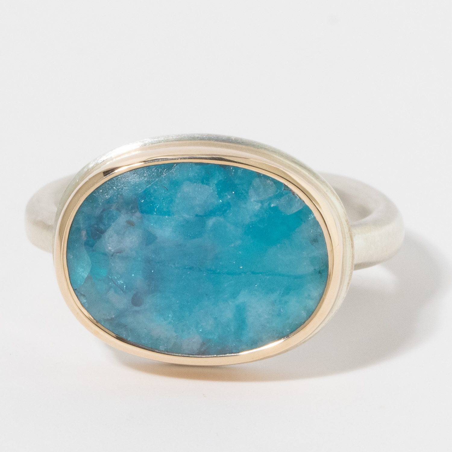 Oval Paraiba Tourmaline in Quartz Ring by Jamie Joseph - NEWTWIST