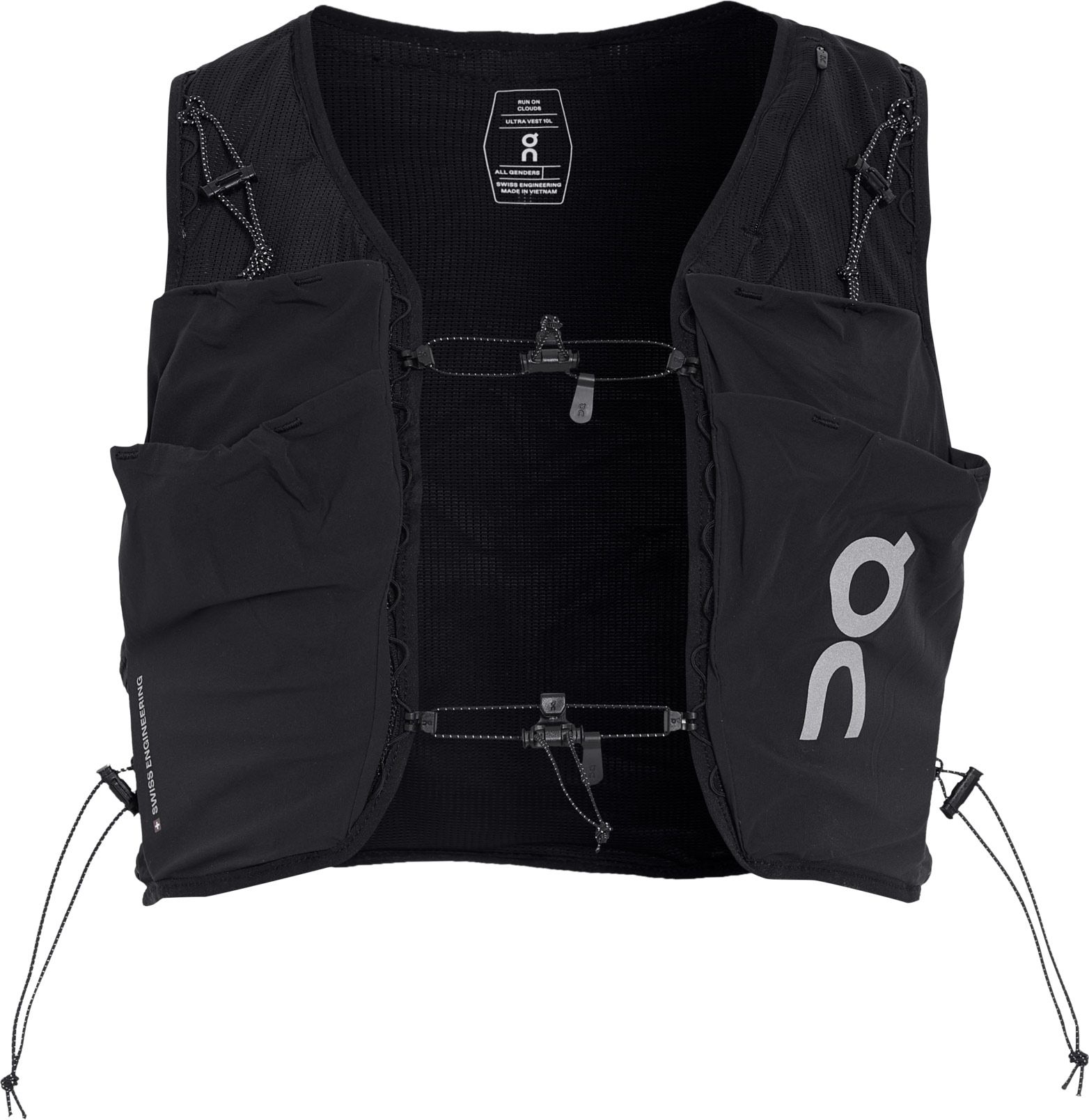 On Ultra Vest 10L Unisex Black Hydration Packs : Snowleader