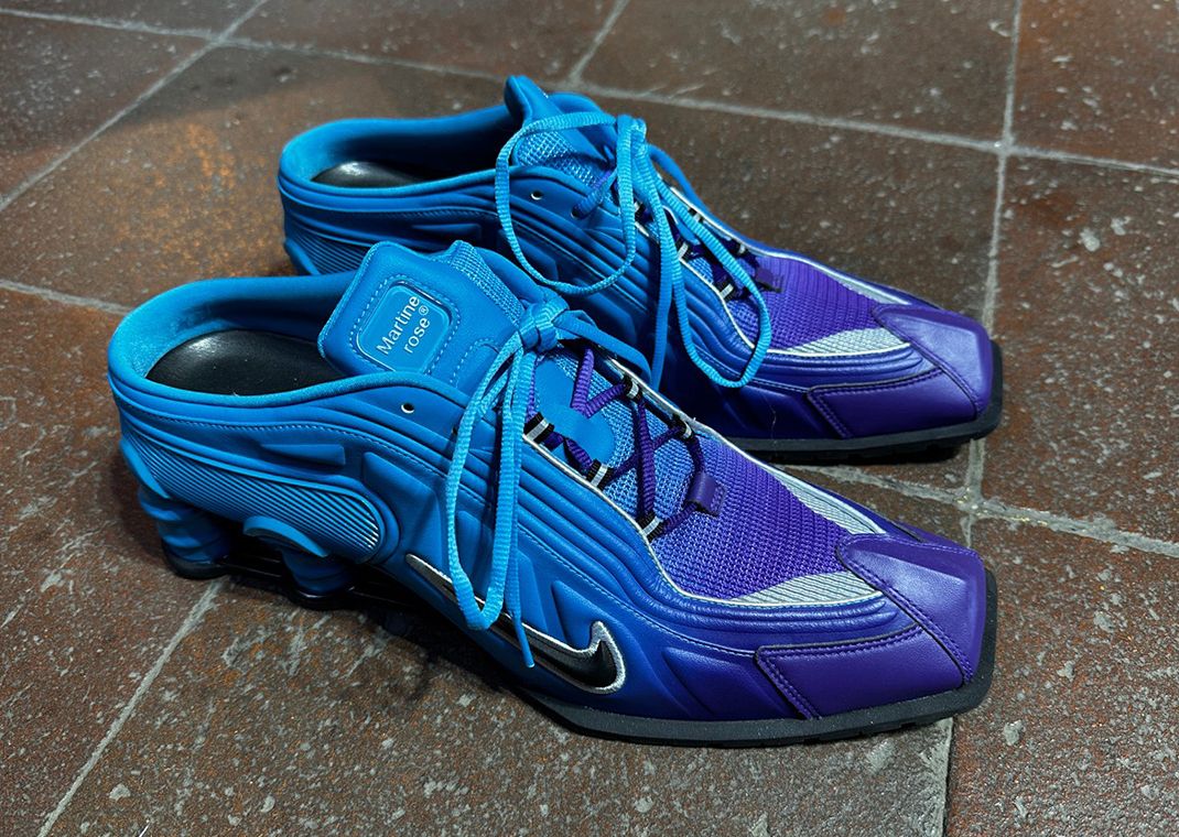 The Martine Rose x Nike Shox MR4 Gets Submerged In Scuba Blue