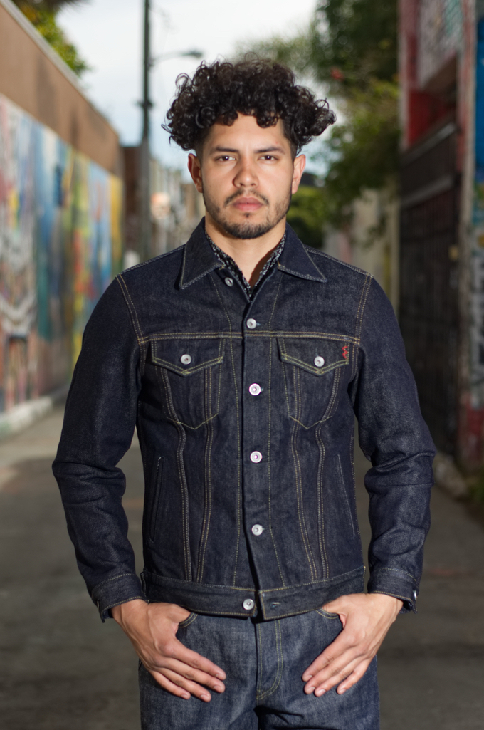 Iron Heart Type III 21oz Indigo Jacket w/ Hand Pockets - IH-526PJ