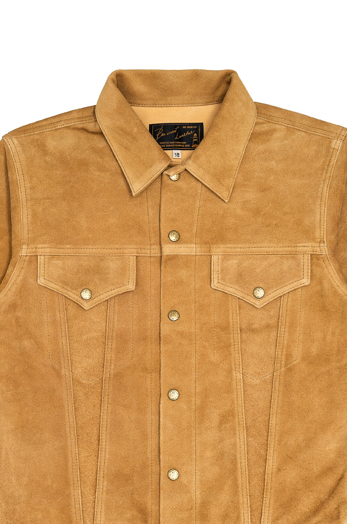 Boncoura Water Resistant Suede Type III Jacket - Sand