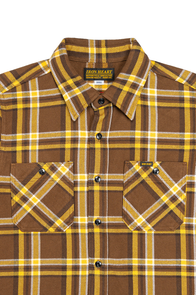 Iron Heart Ultra-Heavy Flannel - IHSH-378-BRN - Crazy Check Brown