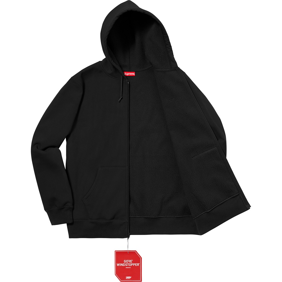 Supreme Windstopper Zip Up Hooded Sweatshirt Black White F/W 18 | eBay