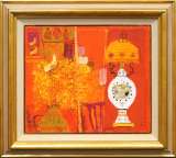 早川義孝「アトリエの中で」油彩 10号 :: 絵画買取・販売 - シバヤマ