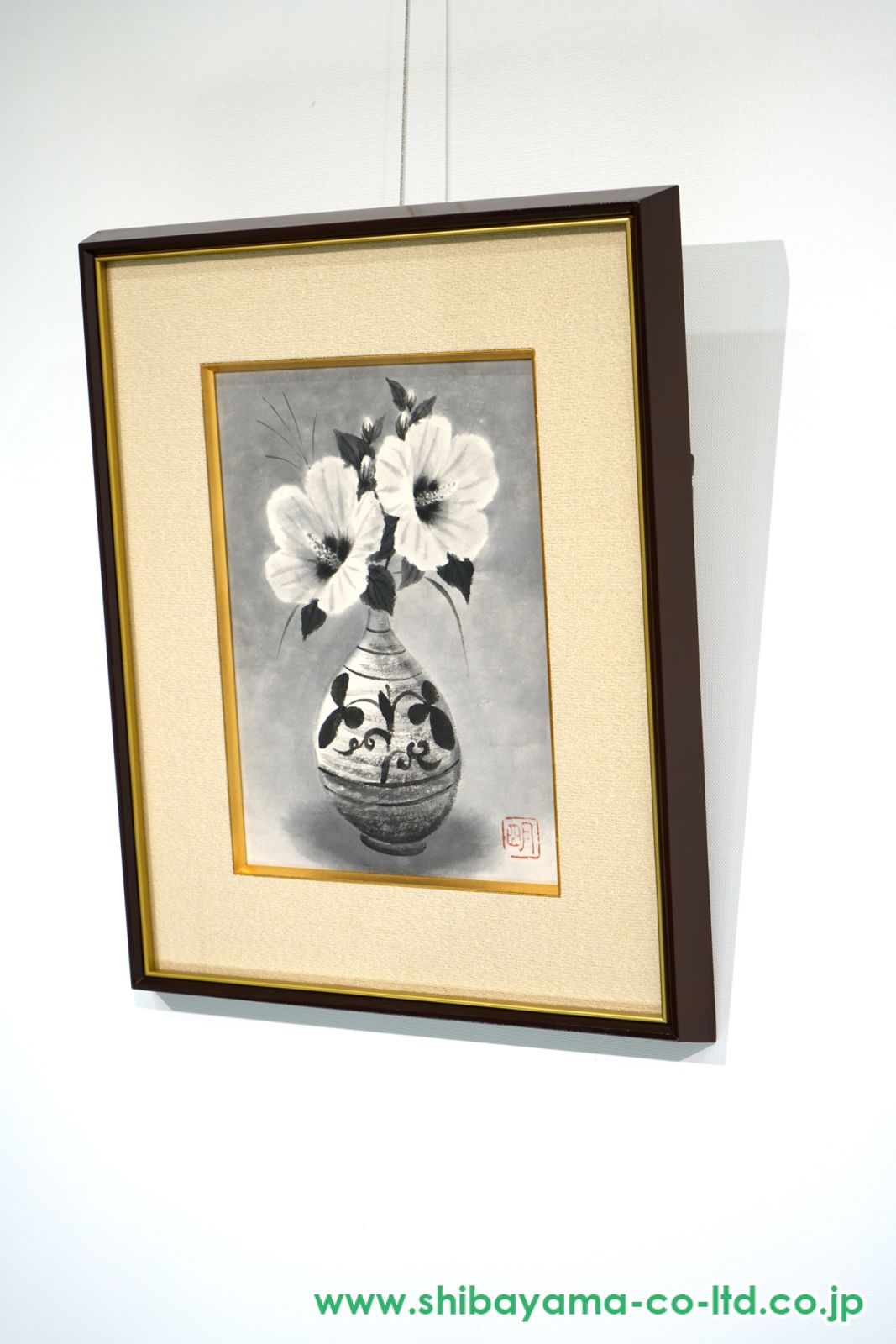 穐月明「芙蓉」日本画 4号 :: 絵画買取・販売 - シバヤマ