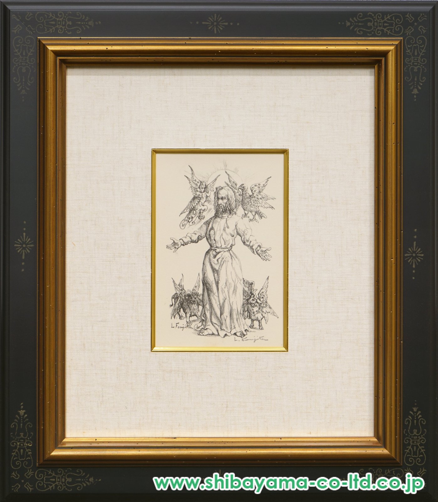 藤田嗣治「キリスト」リトグラフ :: 絵画買取・販売 - シバヤマ