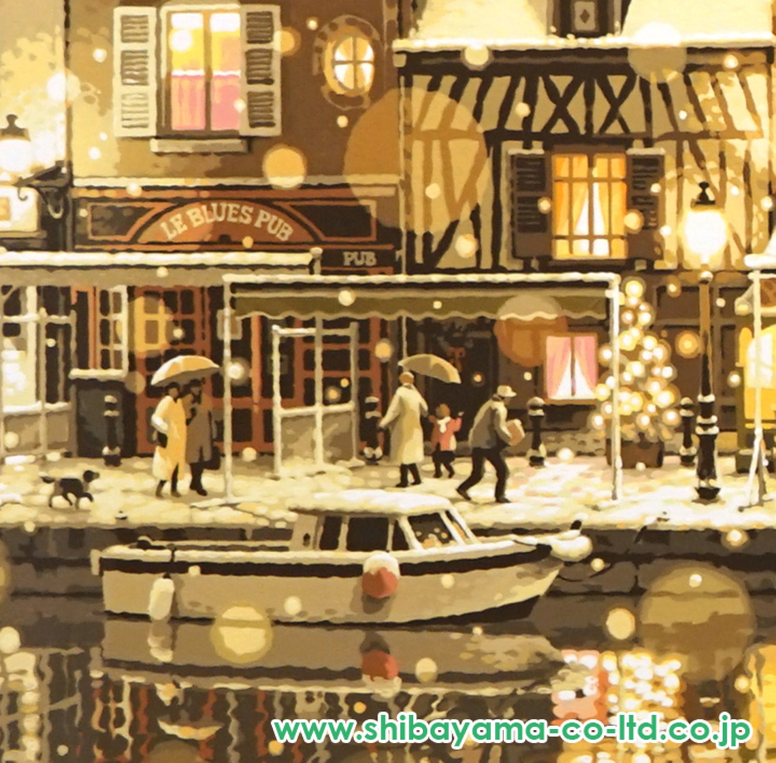 笹倉鉄平「サン・ルーに降る雪」シルクスクリーン :: 絵画買取・販売