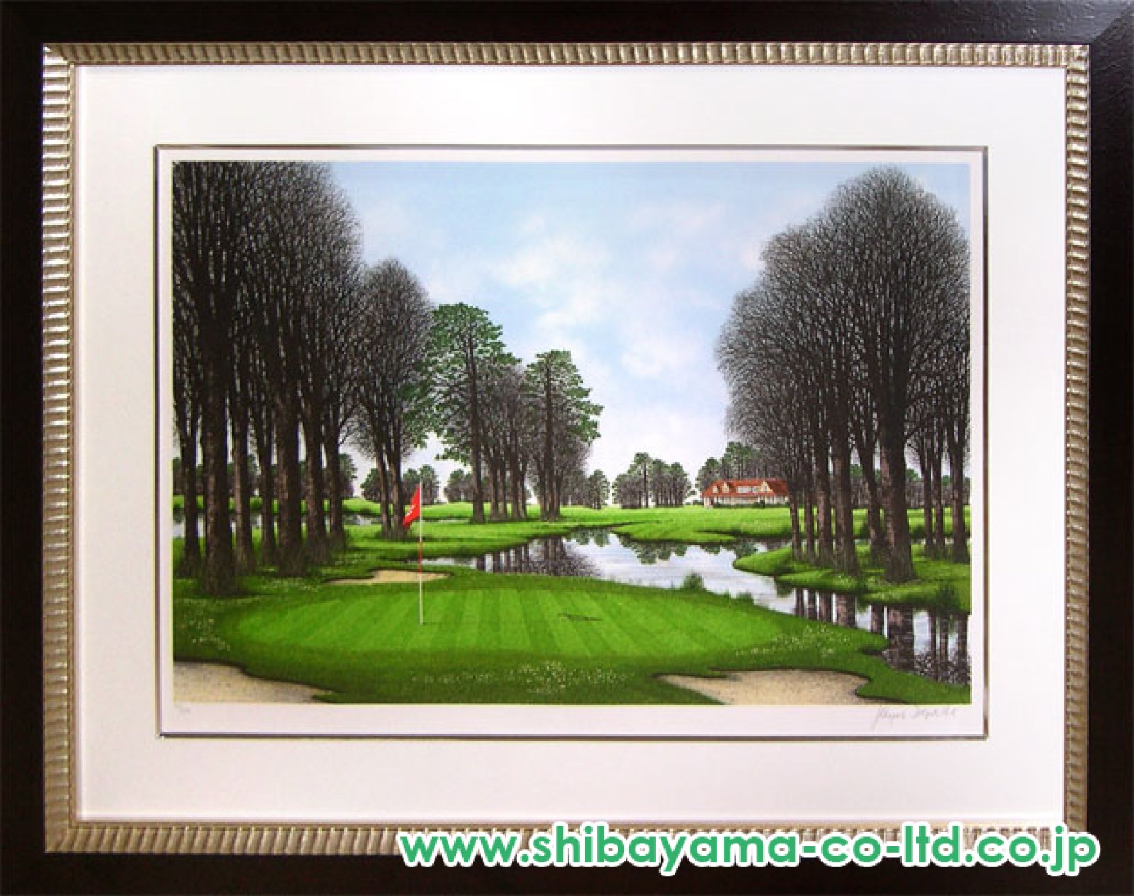 ジャック・デペルト「ベルリーフゴルフ場17番ホール」リトグラフ