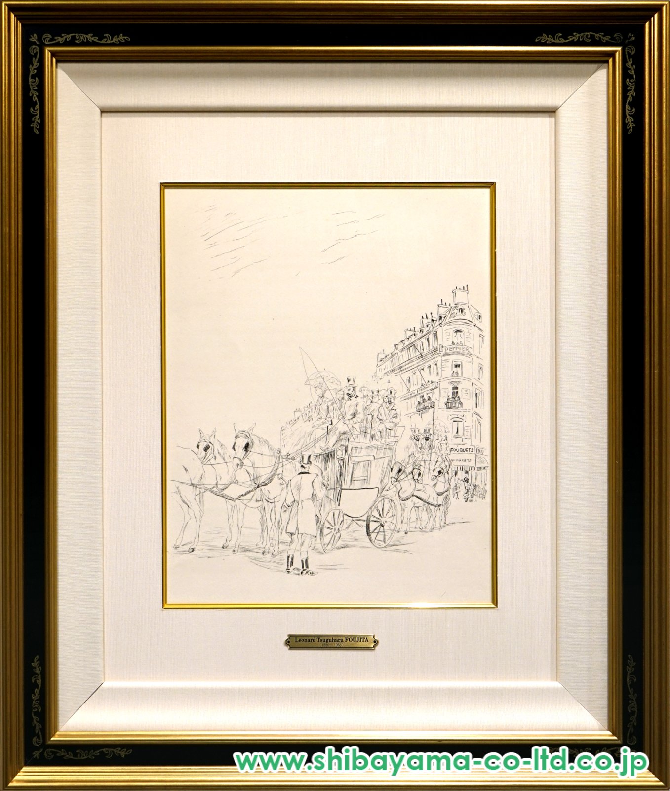 藤田嗣治「魅せられし河より『レストランフーケ』」エッチング :: 絵画