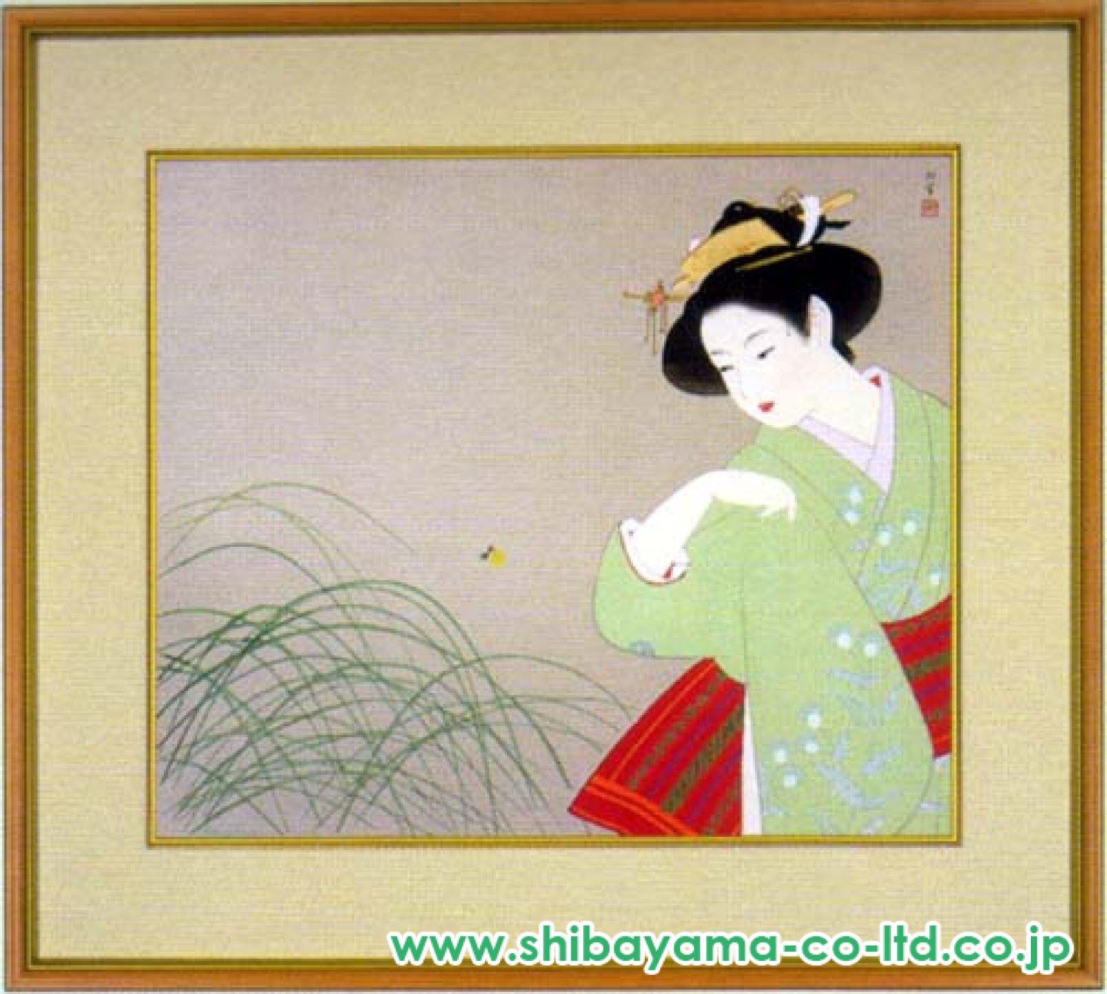 上村松園「新蛍」木版画 :: 絵画買取・販売 - シバヤマ