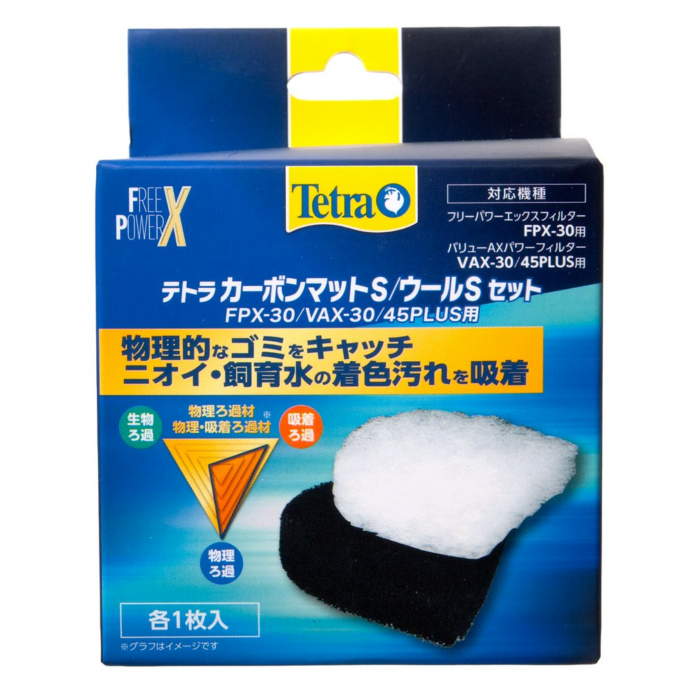 テトラ カーボンマットS/ウールSセット FPX/VAX30/45用 各1枚入り
