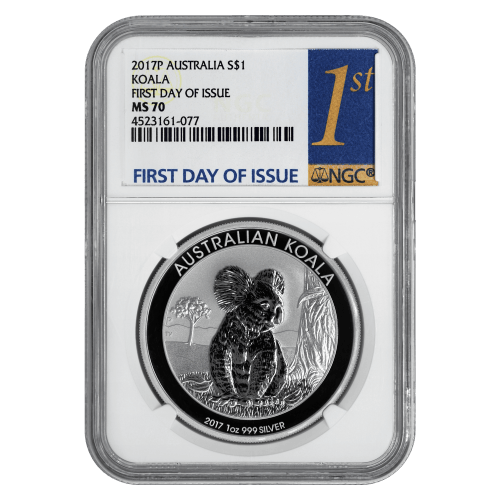 1 oz 2017 Australia Koala NGC MS-70 First Day of Issue Silver Coin