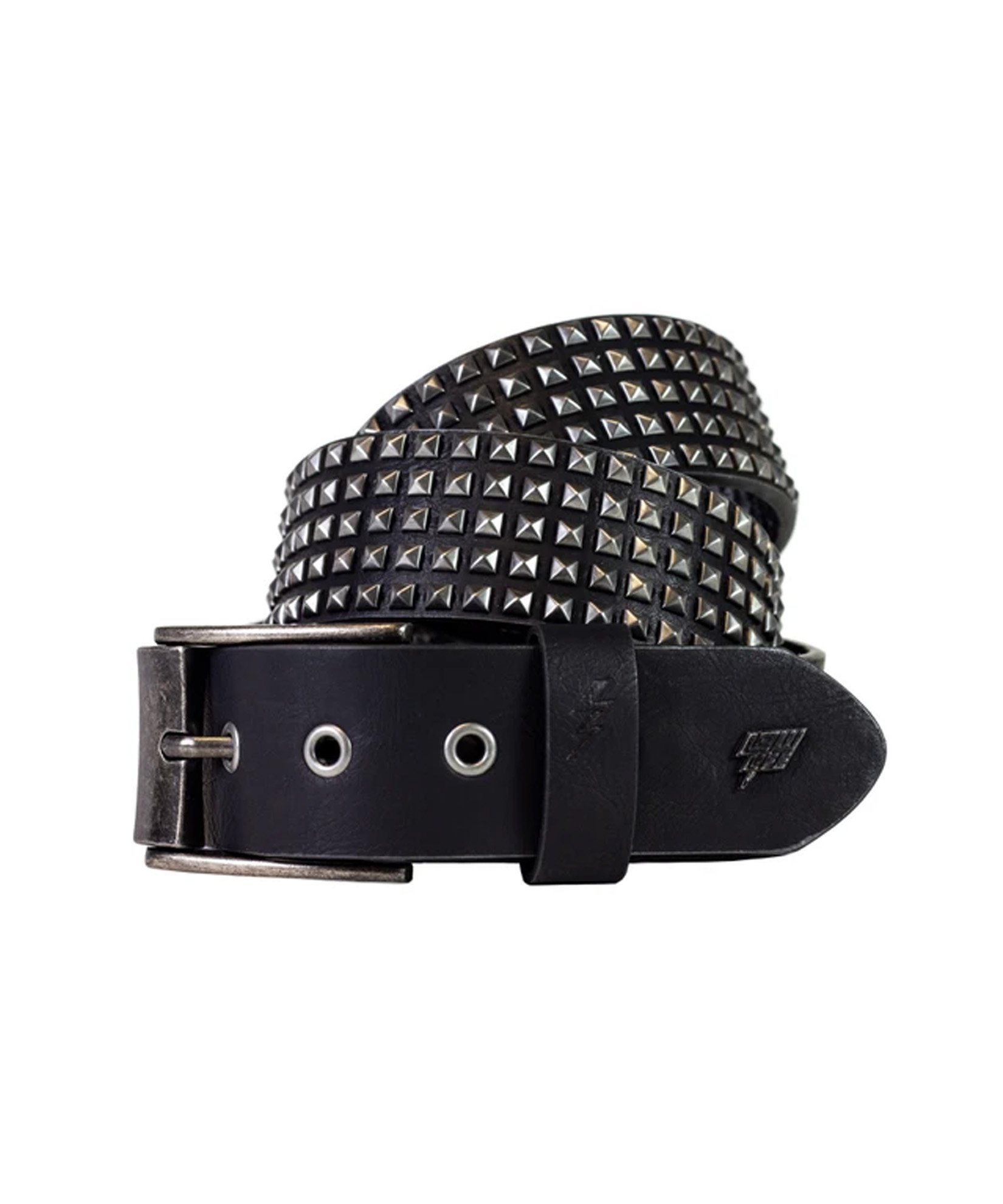Devoid Studded Leather Belt Black — Lowlife
