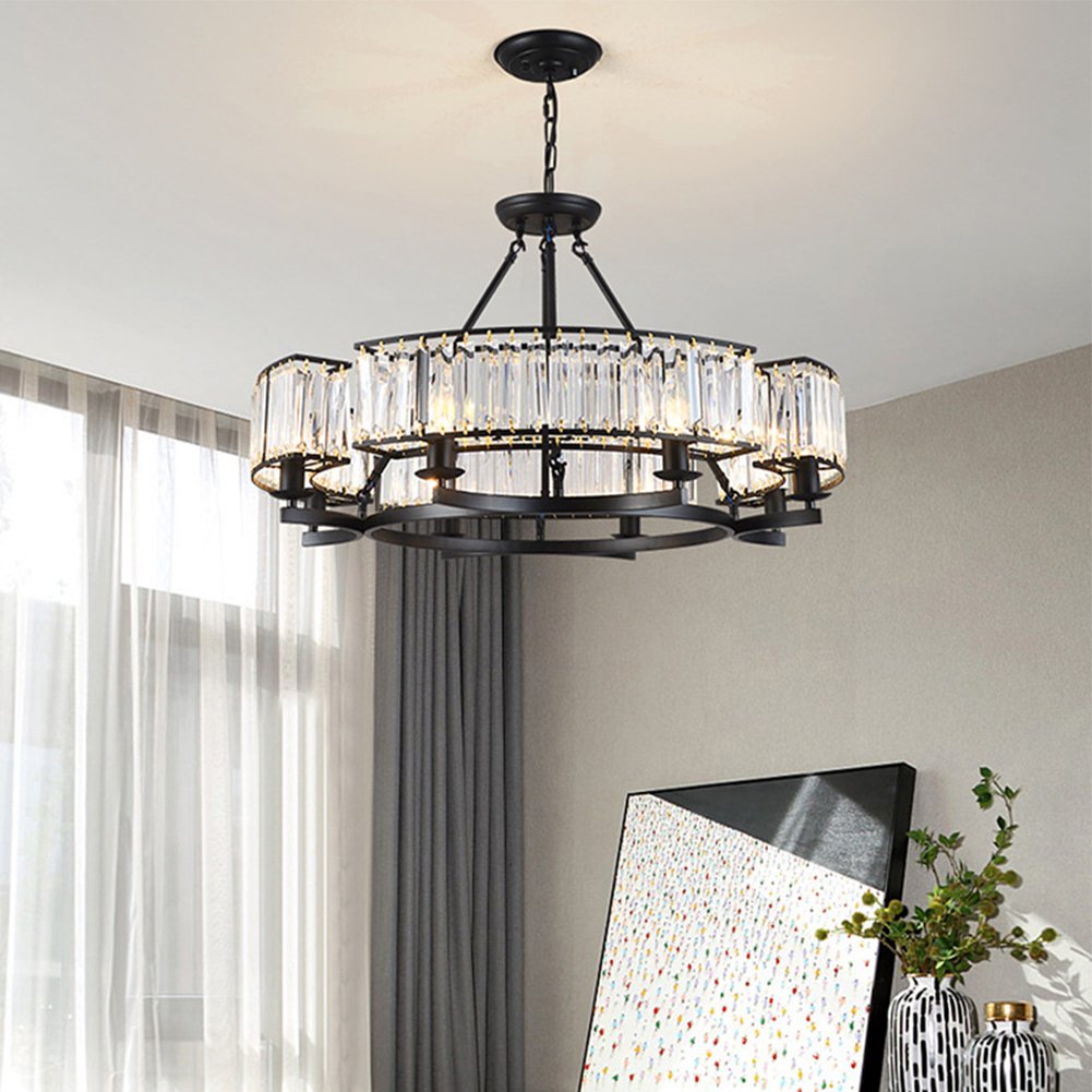 8-Light Black Simple Chandelier DS-SL08 — EFperfect