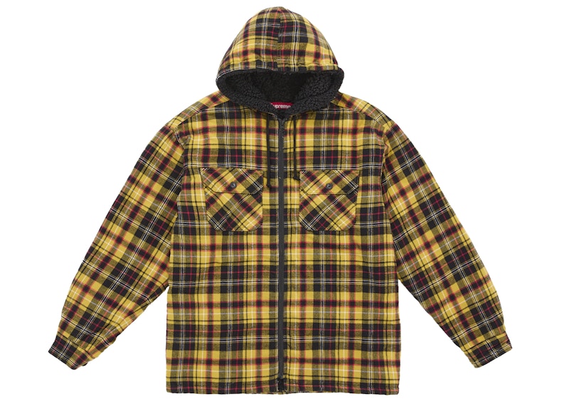 Supreme Lined Zip Up Hooded Flannel Shirt Yellow メンズ - FW25 - JP