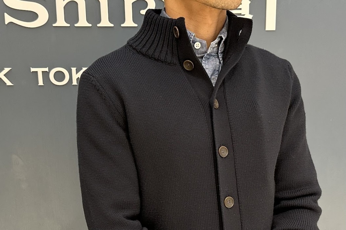 鎌倉シャツの定番」スタンドカラーカーディガン | 読む、鎌倉シャツ