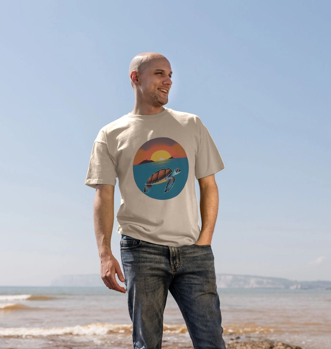 Galapagos Green Turtle - Men's oversized T-shirt