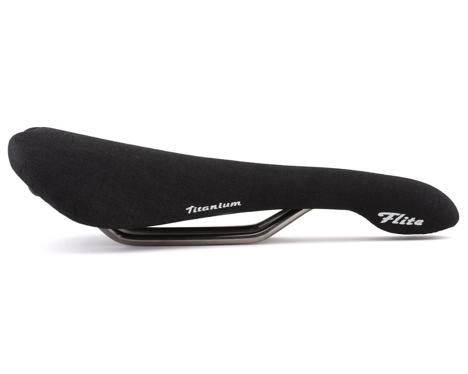 Selle Italia Flite 1990 Woven Saddle (Black) (Titanium Rails