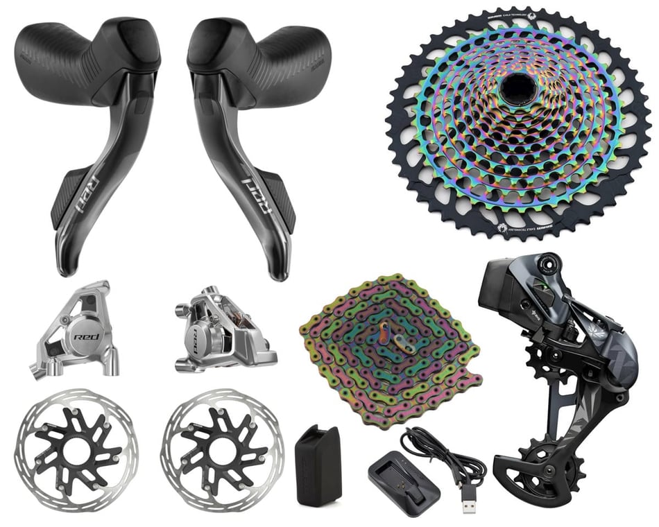 SRAM RED/XX1 AXS Mullet Gravel Groupset (Rainbow) (1 x 12 Speed