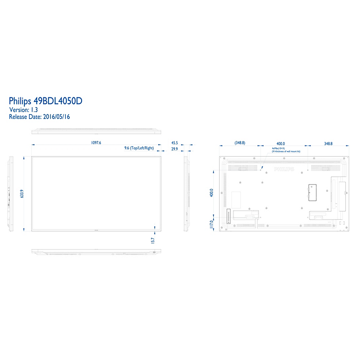 Signage Solutions D ラインディスプレイ 49BDL4050D/11 | Philips