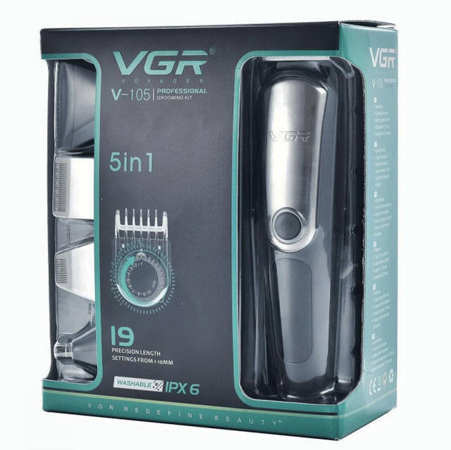 Купить Универсальный аккумуляторный триммер VGR V-105 5в1 машинка