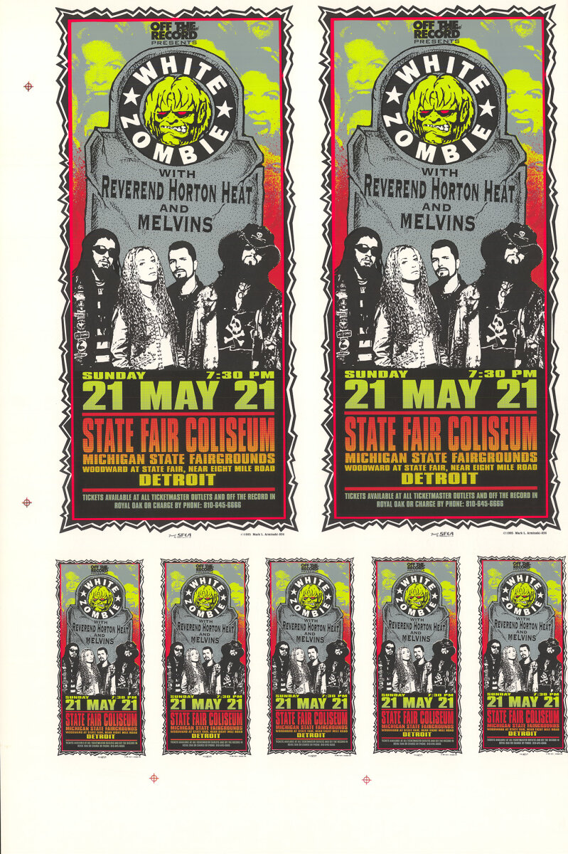 White Zombie Vintage Concert Proof from State Fair Coliseum, May