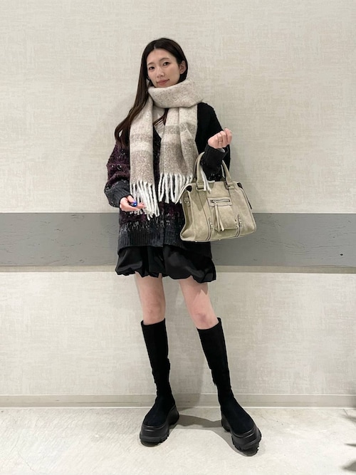 セール】landscape ブラッシュVニットカーディガン/610574