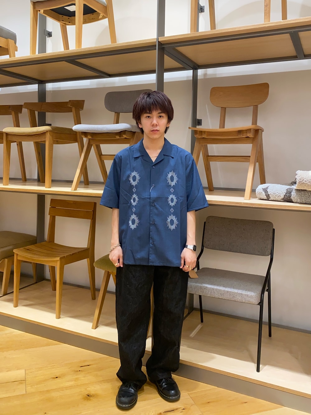 モチーフ刺繍ドライタッチ 半袖シャツ(M CHA): トップス｜URBAN