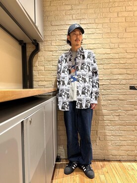 SONIC YOUTH/GOO SCRATCH柄 レギュラーカラーシャツを使ったメンズ人気