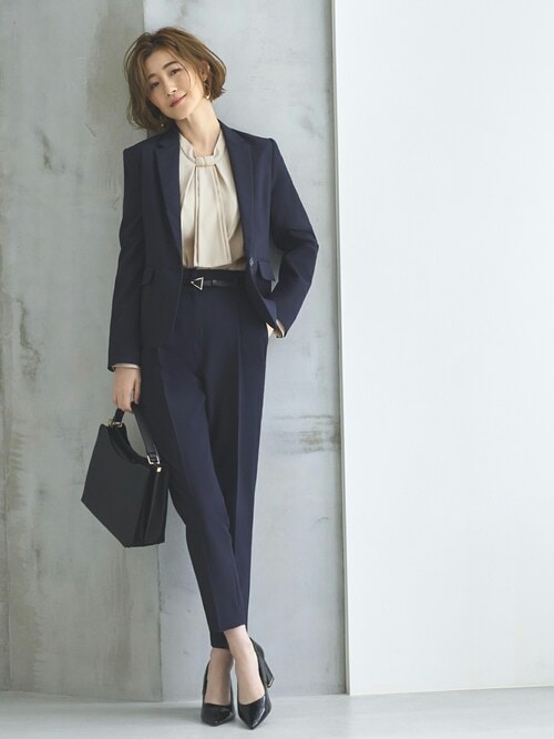 選べる4タイプ洗えるベーシックビジネススーツ テーパードパンツセット
