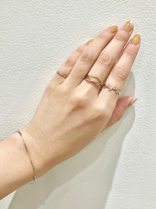 レイヤード] K18MPG ダイヤモンド クロス リング（リング）｜ete（エテ