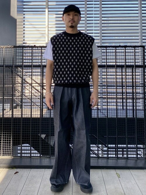 TTT MSW（ティー）の「Diamond knit polo vest（ニット/セーター