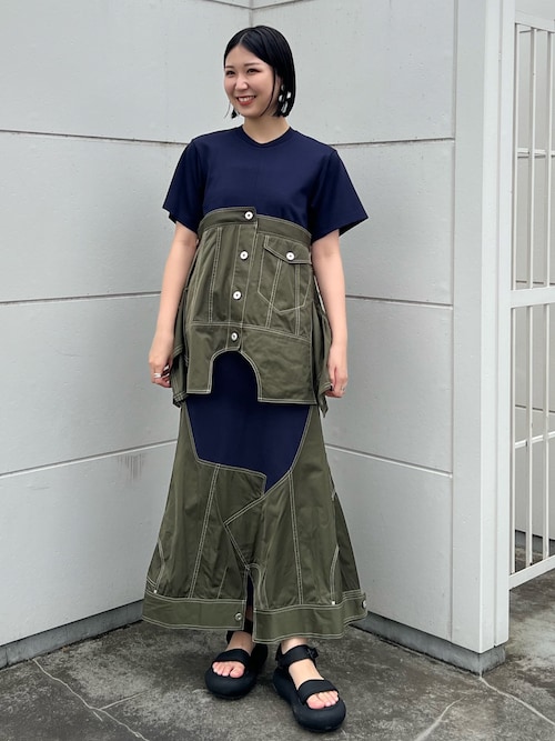 UN3D.（アンスリード） スカート DENIM DETAIL DOCKING SK / デニム