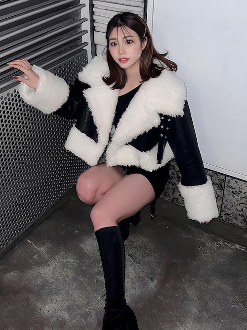 セール】プードルファーライダースジャケット（ライダースジャケット