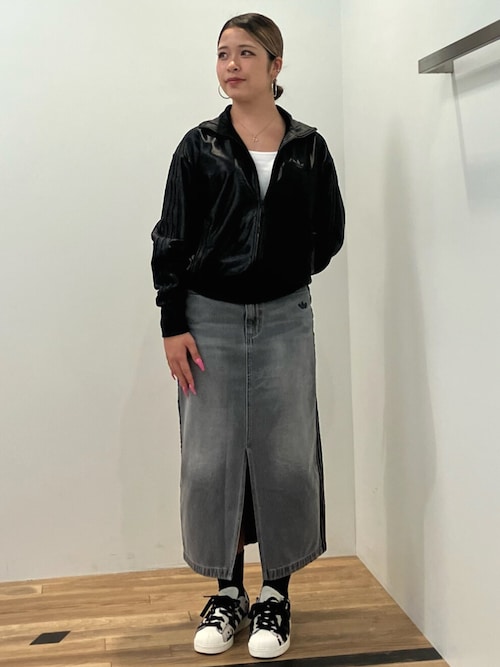 アディカラー スリーストライプス デニム ペンシルスカート