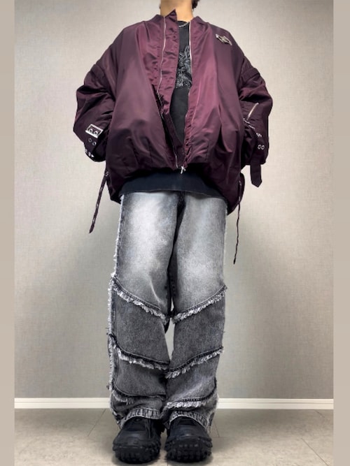 ERAR】ジップアーム2wayハイギミックキルティング中綿MA-1ブルゾン（MA