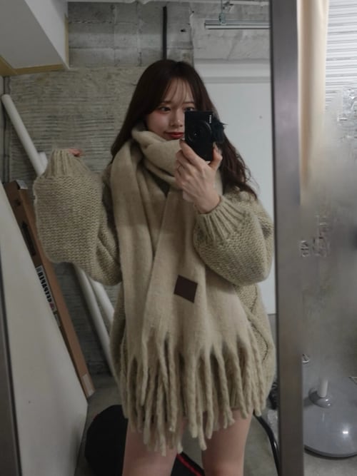 Chico（チコ） ワンピース ケーブルVルーズニットワンピース