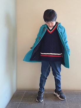 green label relaxingのダッフルコート（ブルー系）を使った人気