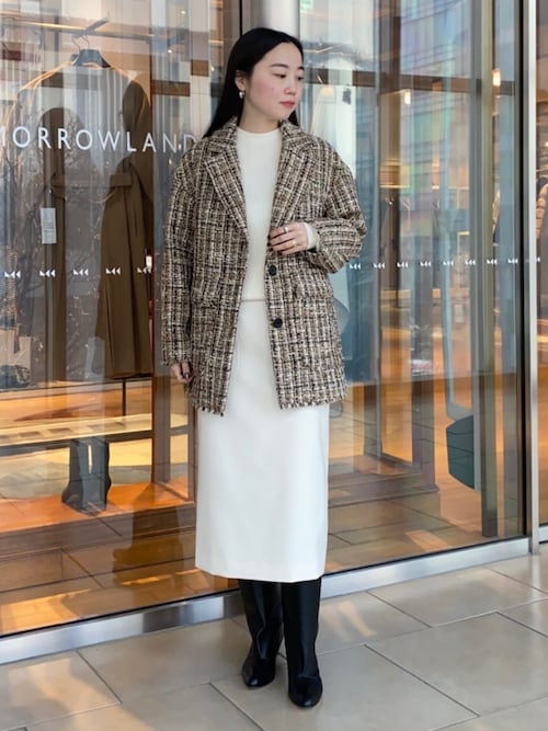 セール】ブラッシュドサテン サイドポケットタイトスカート（スカート