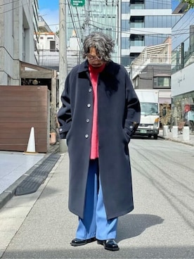 ユニセックスアイテム》インポートファブリックウールプライムオーバー