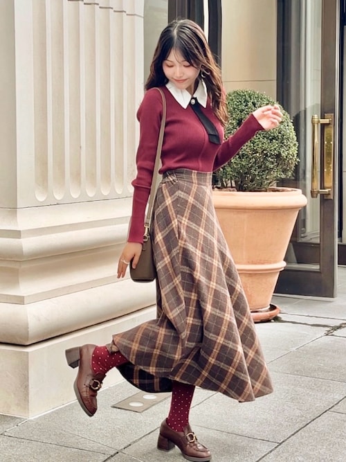 セール】レディース 秋冬チェック柄フレアスカート（スカート）｜DAY