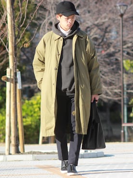 THE NORTH FACEのステンカラーコート（ベージュ系）を使った人気