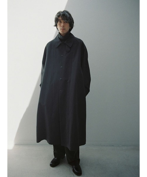 LIDNM（リドム）の「DOUBLE CLOTH MORTORCYCLE（ステンカラーコート