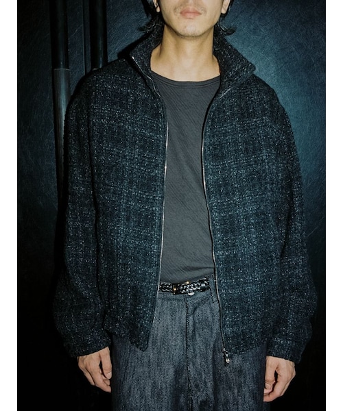 LIDNM（リドム）の「ALPACA SILK TWEED ZIP（ブルゾン）」 - WEAR