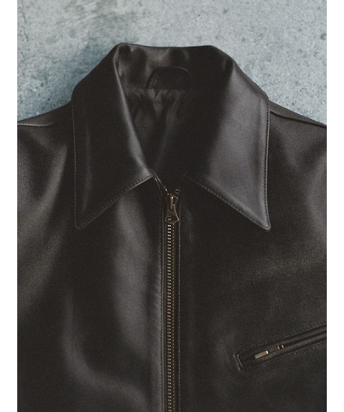 LIDNM（リドム）の「VINTAGE WASHED LEATHER ZIP（ブルゾン）」 - WEAR